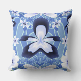 Blue Orchid Blume Fraktal Art Collection Kissen