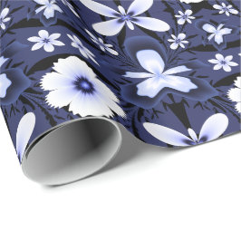 Blue Orchid Elegante Blume Fraktal Geschenkpapier