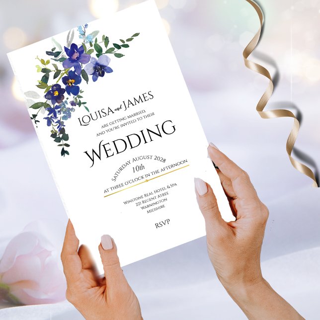 Blue Orchid Hochzeitseinladung Einladung (Von Creator hochgeladen)