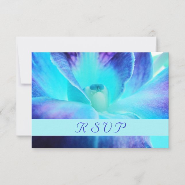Blue Orchid RSVP Karte (Vorderseite)