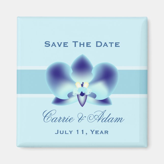 Blue Orchid Save the Date Magnet (Vorne)
