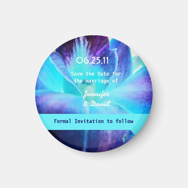 Blue Orchid Save the Date Magnet (Vorne)