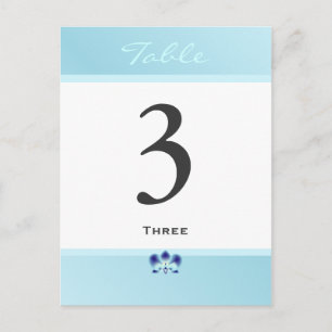 Blue Orchid Tischnummer Card