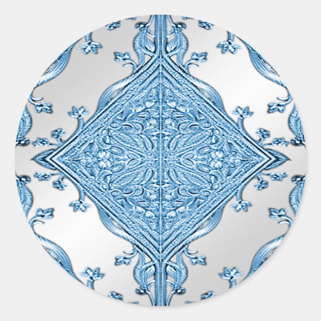 Blue Ornamental Sticker (Vorderseite)
