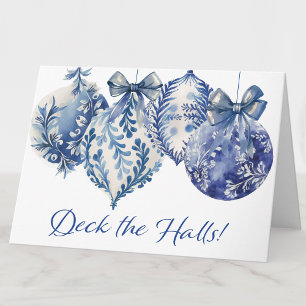 Blue Ornaments Weihnachten Party Einladung