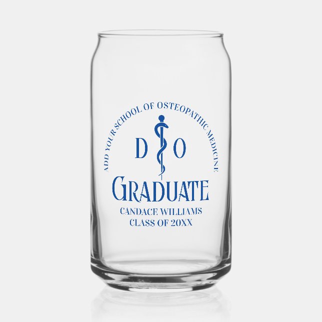 Blue Osteopathic Medical School Abschluss Dosenglas (Vorderseite)