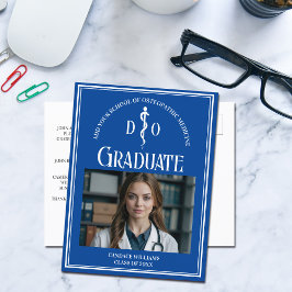 Blue Osteopathic Medical School Abschluss Foto Ankündigungspostkarte