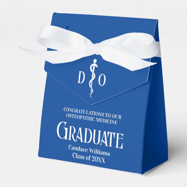 Blue Osteopathic Medical School Graduation Party Geschenkschachtel (Vorderseite)