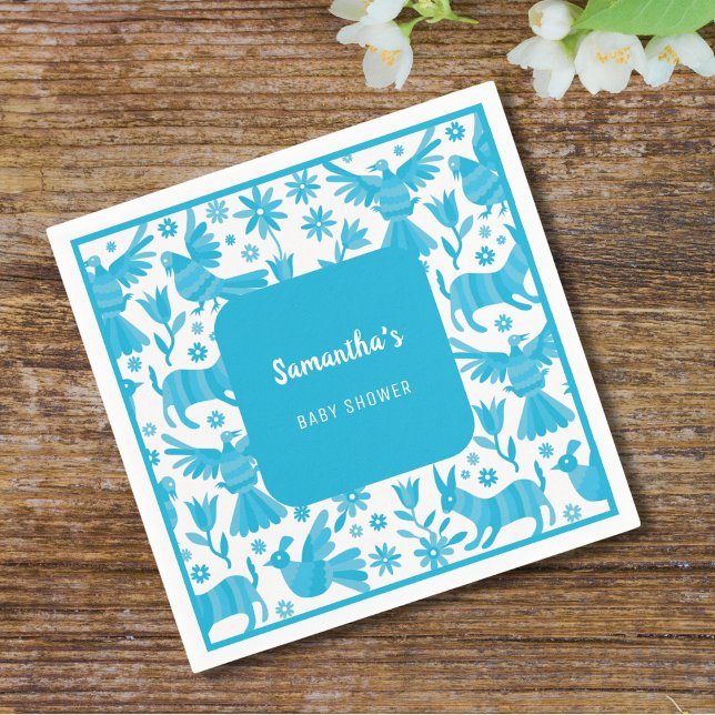 Blue Otomi Babydusche Papier Napkin Serviette (Von Creator hochgeladen)