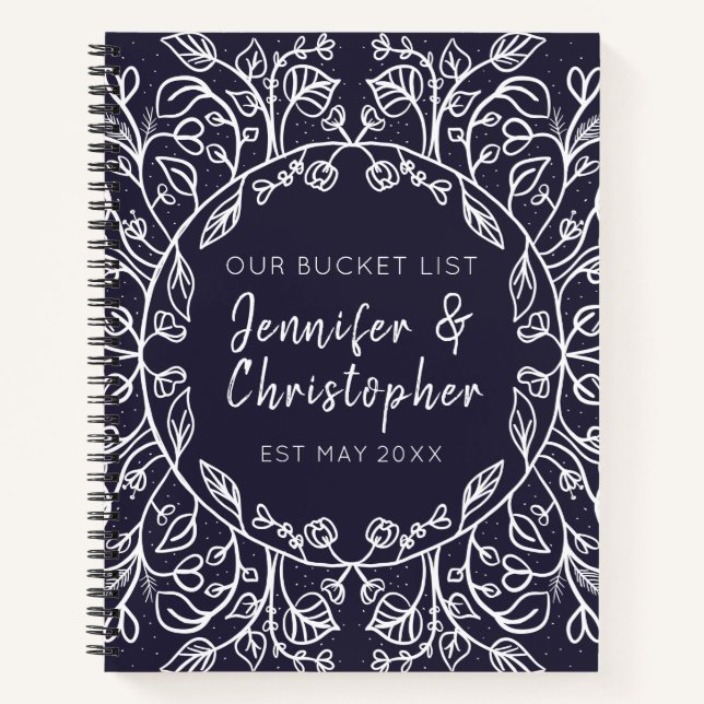 Blue Our Bucket List Couples Keepsaké Journal (Devant)