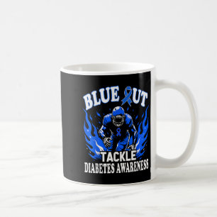 Blue Out Tackle Diabetes Awareness American Footba Kaffeetasse