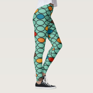 Blue Ovals der 1970er Jahre Leggings