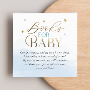 Blue Over the Moon Bücher für Baby-Einlagen Quadratische Visitenkarte