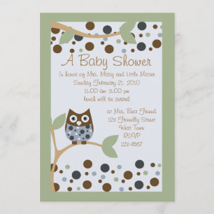 Blue Owl Baby Dusche Einladung