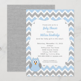 Blue Owl Baby Dusche Einladung, Baby Sprinkle Einladung