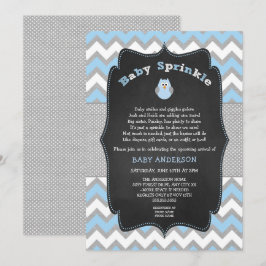 Blue Owl Baby Sprinkle, Baby Dusche Einladung