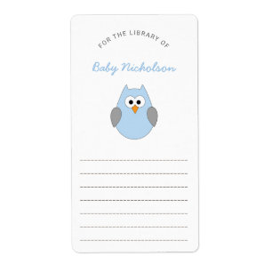 Blue Owl Babydusche Bibliothek Buchzeichen