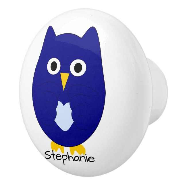 Blue Owl Design Personalisiert Keramikknauf (Rechts)