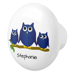 Blue Owl Design Personalisiert Keramikknauf