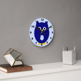 Blue Owl Design Runde Wanduhr