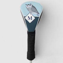 Blue Owl Grey Monogram Name Golf Headcover