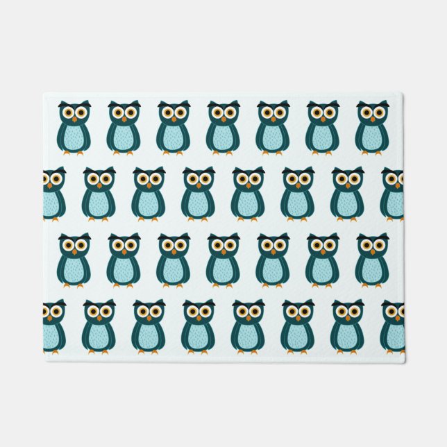 Blue Owl Illustration Fußmatte (Vorderseite)