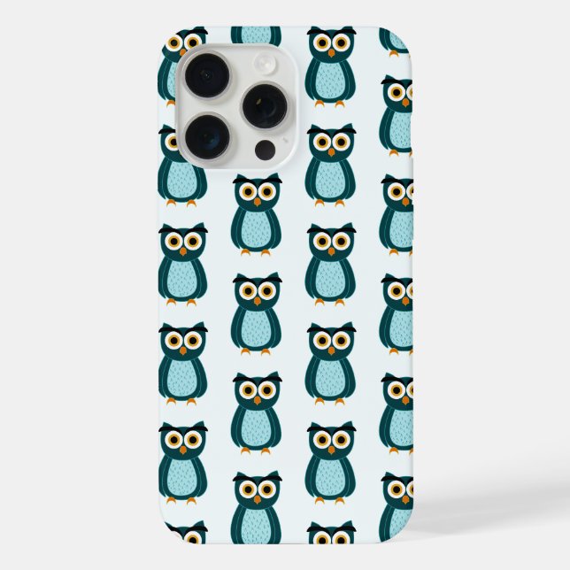 Blue Owl Illustration iPhone 15 Pro Max Hülle (Rückseite)