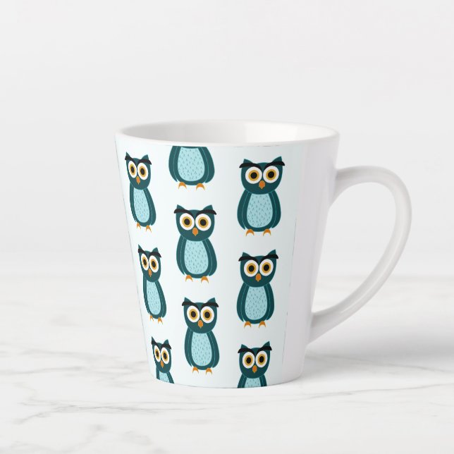 Blue Owl Illustration Milchtasse (Rechts)