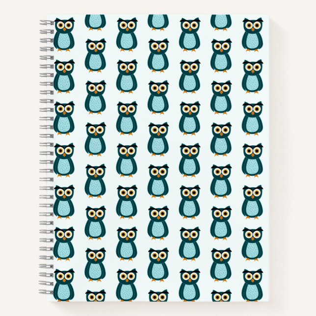 Blue Owl Illustration Notizbuch (Vorderseite)