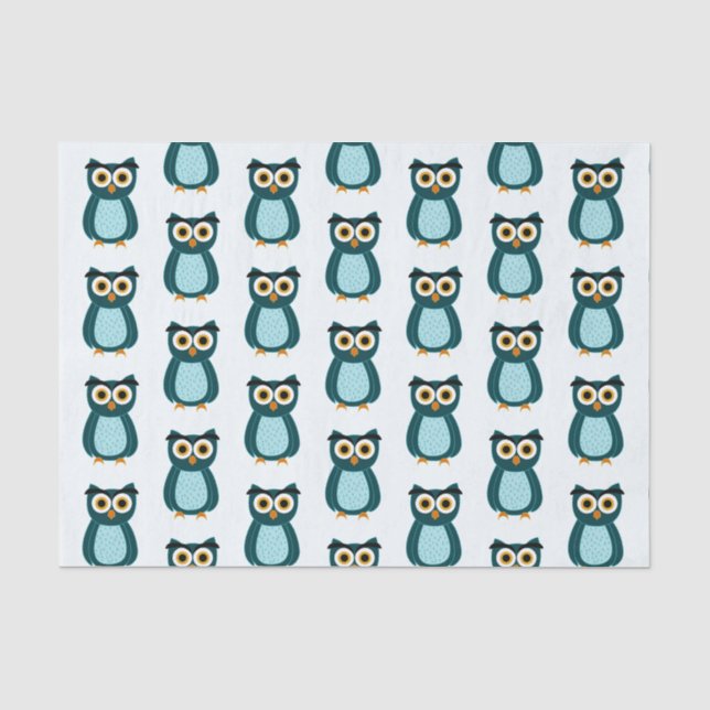 Blue Owl Illustration Seidenpapier (Vorderseite)