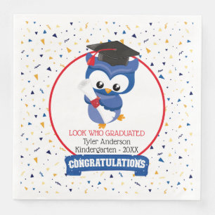 Blue Owl Kindergarten Abschluss Napkin Serviette