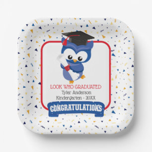 Blue Owl Kindergarten Abschluss Pappteller