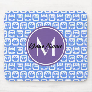 Blue Owls Custom Monogram Mousepad