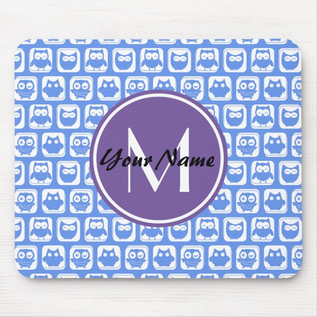 Blue Owls Custom Monogram Mousepad (Vorne)