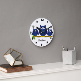 Blue Owls Design Personalised Runde Wanduhr