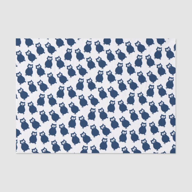 Blue Owls Geburtstagsparty Seidenpapier (Vorderseite)