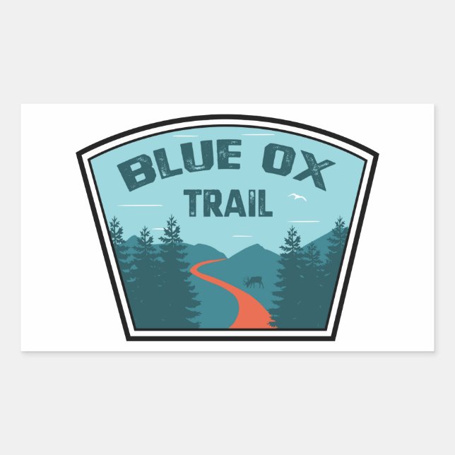 Blue Ox Trail Rechteckiger Aufkleber (Vorderseite)
