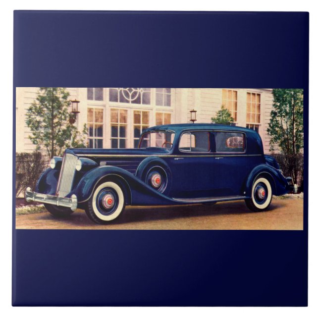 Blue Packard 1936 Fliese (Vorderseite)