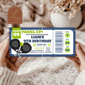 Blue Padel Up Pickleball Geburtstagskarte