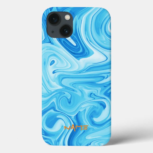 Blue Paint Art NAME Modernes Surfer Wasser Case-Mate iPhone Hülle (Rückseite)
