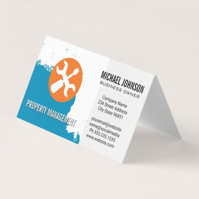 Blue Paint | Handwerkzeuge für Tischler Visitenkarten (Vorderseite)