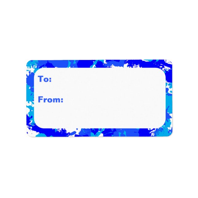 Blue Paint Spritzer Adressaufkleber (Vorne)