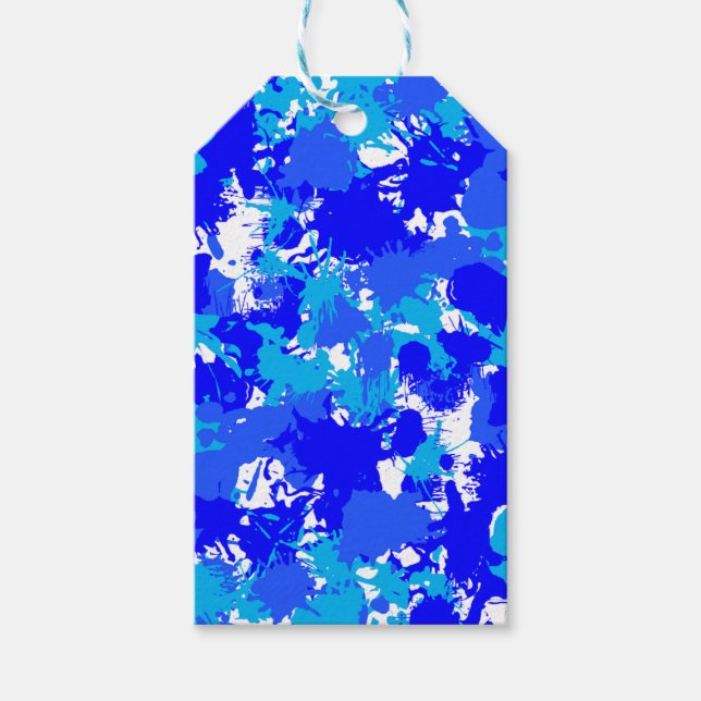 Blue Paint Spritzer Geschenkanhänger (Vorderseite)