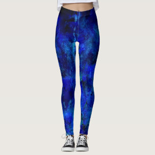 Blue Paint Spritzer Leggings