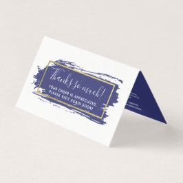 Blue Paint Stroke & Modern Gold Dankeschön Card