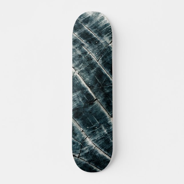 Blue Painted Wood Skateboard (Vorne)