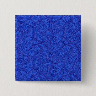 Blue Paisley Button