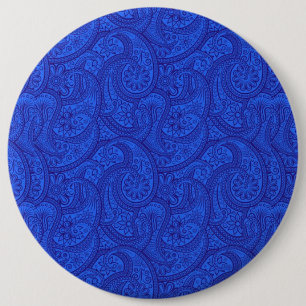 Blue Paisley Button