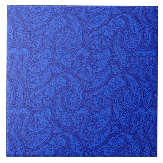 Blue Paisley Fliese (Vorderseite)