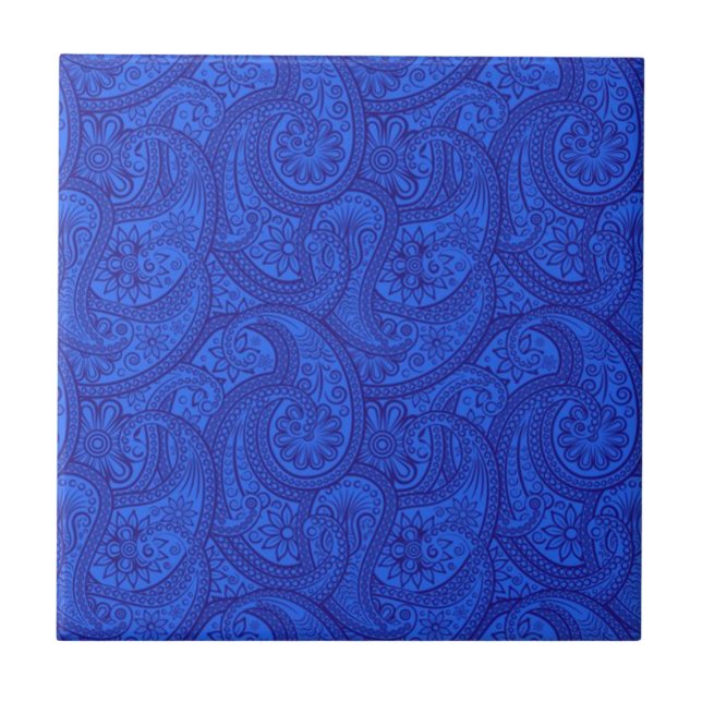 Blue Paisley Fliese (Vorderseite)